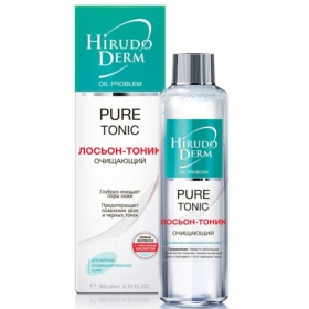 ЛОСЬОН-ТОНИК ОЧИЩАЮЩИЙ PURE TONIC серии HIRUDO DERM OIL PROBLEM 180 мл, для жирной и комбин. кожи
