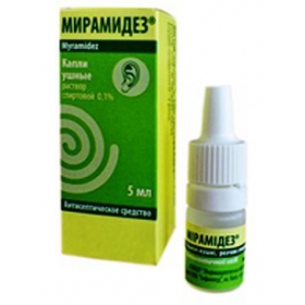 МІРАМІДЕЗ краплі вушні розчин спиртовий 0,1% з крапельницею 5мл