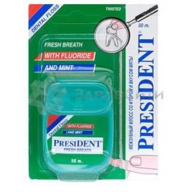 НИТЬ ДЛЯ ЧИСТКИ ЗУБОВ 50 м, со фтором и мятой