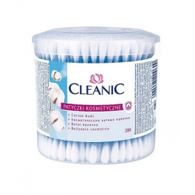 ПАЛОЧКИ ВАТНЫЕ CLEANIC classic коробка кругл. №200