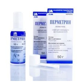 ПЕРМЕТРИН р-р накожный 0,5 % фл. 50 г, в пачке №1