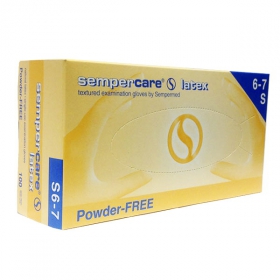 ПЕРЧАТКИ ЛАТЕКСНЫЕ СМОТРОВЫЕ НЕСТЕРИЛЬНЫЕ ПРИПУДРЕННЫЕ «SEMPERCARE» размер 6-7 №100