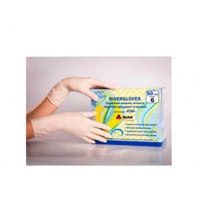 ПЕРЧАТКИ МЕДИЦИНСКИЕ ЛАТЕКСНЫЕ ХИРУРГИЧЕСКИЕ ПРИПУДРЕННЫЕ СТЕРИЛЬНЫЕ «RIVERGLOVES» «ИГАР» размер 7 п