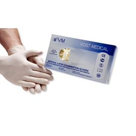 ПЕРЧАТКИ МЕДИЦИНСКИЕ СМОТРОВЫЕ ЛАТЕКСНЫЕ НЕСТЕРИЛЬНЫЕ VOGT MEDICAL L пара, припудр. гладк. №50