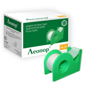 ПЛАСТЫРЬ МЕДИЦИНСКИЙ LEOPORE 5 м х 2,5 см уп. картон., с диспенсером