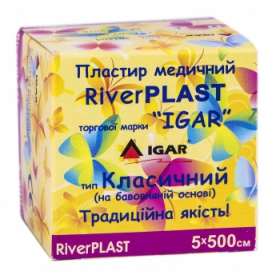 ПЛАСТЫРЬ МЕДИЦИНСКИЙ RIVERPLAST «ИГАР» 5 см х 500 см уп. картон., Классический (на хлопк. осн.)