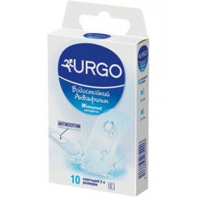 ПЛАСТЫРЬ МЕДИЦИНСКИЙ URGO AQUAFILM с антисептиком набор, 6(20х72)мм, 4(34х72)мм №10