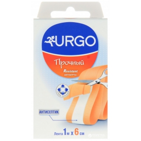 ПЛАСТЫРЬ МЕДИЦИНСКИЙ URGO прочный с антисептиком 6 см х 1 м, лента