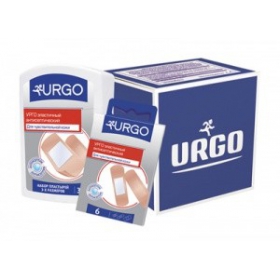 ПЛАСТЫРЬ МЕДИЦИНСКИЙ URGO эластичный с антисептиком набор (20х40)мм, (34х72)мм,(20х72)мм №20