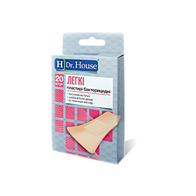 ПЛАСТЫРЬ МЕДИЦИНСКИЙ БАКТЕРИЦИДНЫЙ «H Dr. House» 7,2 см х 2,3 см, на нетканной основе №20