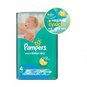 ПОДГУЗНИКИ ДЕТСКИЕ PAMPERS ACTIVE BABY-DRY maxi №49