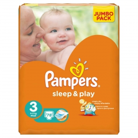 ПОДГУЗНИКИ ДЕТСКИЕ PAMPERS SLEEP &   PLAY midi №78