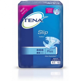 ПОДГУЗНИКИ ДЛЯ ВЗРОСЛЫХ TENA SLIP PLUS MEDIUM дышащие №10