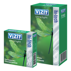 ПРЕЗЕРВАТИВЫ ЛАТЕКСНЫЕ ВИЗИТ «VIZIT» HI-TECH, Ultra light ультратонкие №3