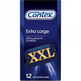 ПРЕЗЕРВАТИВЫ ЛАТЕКСНЫЕ С СИЛИКОНОВОЙ СМАЗКОЙ CONTEX extra large, большого размера №12