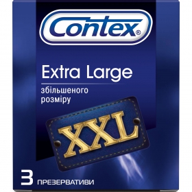 ПРЕЗЕРВАТИВЫ ЛАТЕКСНЫЕ С СИЛИКОНОВОЙ СМАЗКОЙ CONTEX extra large, большого размера №3