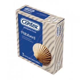 ПРЕЗЕРВАТИВЫ ЛАТЕКСНЫЕ С СИЛИКОНОВОЙ СМАЗКОЙ CONTEX ribbed, ребристые №3