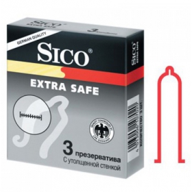 ПРЕЗЕРВАТИВЫ СИКО «SICO» EXTRA SAFE С УТОЛЩЕННОЙ СТЕНКОЙ №3