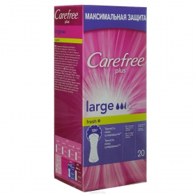 ПРОКЛАДКИ ЖЕНСКИЕ ГИГИЕНИЧЕСКИЕ CAREFREE PLUS LARGE FRESH №20