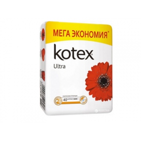 ПРОКЛАДКИ ЖЕНСКИЕ ГИГИЕНИЧЕСКИЕ KOTEX ULTRA NORMAL УЛЬТРАТОНКИЕ С КРЫЛЫШКАМИ №40