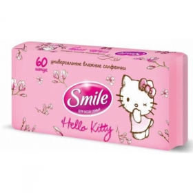 СЕРВЕТКИ вологі універсальні для всієї сім'ї SMILE «HELLO KITTY» №60