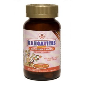 СОЛГАР КАНГАВИТЕС С МУЛЬТИВИТАМИНАМИ И МИНЕРАЛАМИ СО ВКУСОМ ТРОПИЧЕСКИХ ФРУКТОВ табл. №60