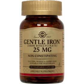 СОЛГАР ЛЕГКОУСВАИВАЕМОЕ ЖЕЛЕЗО ДЖЕНТЛ АЙРОН капс. 25 мг №90