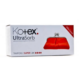 ТАМПОНЫ ЖЕНСКИЕ ГИГИЕНИЧЕСКИЕ KOTEX ULTRASORB super №24