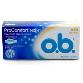ТАМПОНЫ ЖЕНСКИЕ ГИГИЕНИЧЕСКИЕ серии «O.B.» ProComfort Normal, night №16