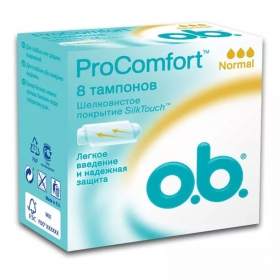 ТАМПОНЫ ЖЕНСКИЕ ГИГИЕНИЧЕСКИЕ серии «O.B.» про комфорт нормал №8