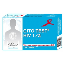 ТЕСТ-СИСТЕМА CITO TEST HIV 1/2 ДЛЯ ОПРЕДЕЛЕНИЯ ВИЧ 1 И 2 ТИПОВ
