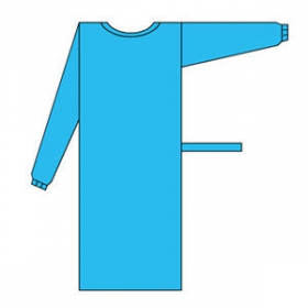 ХАЛАТ МЕДИЦИНСКИЙ (ХИРУРГИЧЕСКИЙ) НА ЗАВЯЗКАХ «СЛАВНА» СТЕРИЛЬНЫЙ L (50-52) спанлейс 130 см