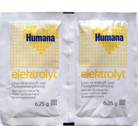 ХУМАНА ЭЛЕКТРОЛИТ - РЕГИДРАТАЦИОННАЯ СМЕСЬ для детей от 1 года 6,25 г, с бананом