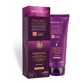 ШАМПУНЬ «NATURE.MED ЛУКОВО-ЧЕСНОЧНЫЙ КОМПЛЕКС ДЛЯ ВОЛОС» 200 мл, д/сухих и поврежд. волос