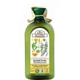 ШАМПУНЬ «ЗЕЛЕНАЯ АПТЕКА» «КАЛЕНДУЛА ЛЕКАРСТВЕННАЯ И РОЗМАРИНОВОЕ МАСЛО» для жирн. вол. 350 мл