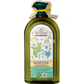 ШАМПУНЬ «ЗЕЛЕНАЯ АПТЕКА» «РОМАШКА ЛЕКАРСТВЕННАЯ И ЛЬНЯНОЕ МАСЛО» д/окраш. и мелир. вол., 350 мл