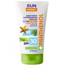ЭМУЛЬСИЯ ДЛЯ ЗАГАРА ВОДОСТОЙКАЯ СОЛНЦЕЗАЩИТНАЯ «SUN ENERGY» SPF-30 150 мл