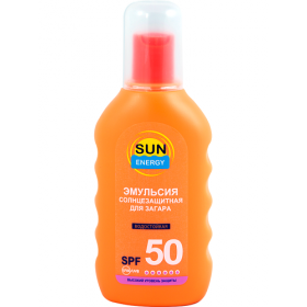 ЭМУЛЬСИЯ СОЛНЦЕЗАЩИТНАЯ ДЛЯ ЗАГАРА ВОДОСТОЙКАЯ «SUN ENERGY» SPF-50 150 мл