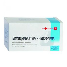 БИФИДУМБАКТЕРИН-БИОФАРМА порошок д/орал. и местн. применения 5 доз фл. №10