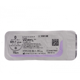 ВИКРИЛ с покрытием (полиглактин 910) 0, фиолет. 90 см, игла 36 мм колющая 1/2 №1