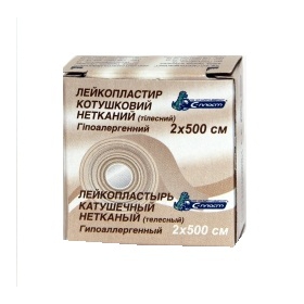 ЛЕЙКОПЛАСТЫРЬ КАТУШЕЧНЫЙ С-ПЛАСТ 4 см х 500 см картон. шпулька, картон. уп., на нетканной основе №1