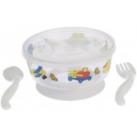 ПОСУД 21/300, тарілка з кришкою, виделка + ложка