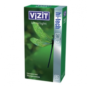 ПРЕЗЕРВАТИВЫ ЛАТЕКСНЫЕ ВИЗИТ «VIZIT» HI-TECH, Ultra light ультратонкие №12
