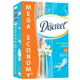 ПРОКЛАДКИ ГИГИЕНИЧЕСКИЕ DISCREET DEO SPRING BREEZE MULTIFORM PANTYLINERS №100