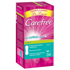 ПРОКЛАДКИ ЖЕНСКИЕ ГИГИЕНИЧЕСКИЕ CAREFREE COTTON FRESH №34