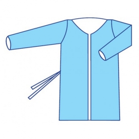 ХАЛАТ МЕДИЦИНСКИЙ размер L, смс, хирург., длин. 130 см, на завязках, ст.