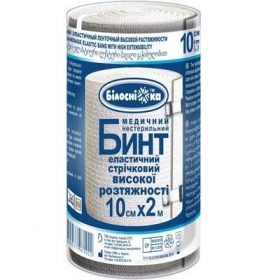 БИНТ МЕДИЦИНСКИЙ ЭЛАСТИЧНЫЙ ЛЕНТОЧНЫЙ ВЫСОКОЙ РАСТЯЖИМОСТИ 10 см х 2 м
