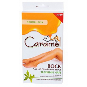 ВОСК ДЛЯ ДЕПИЛЯЦИИ ТЕЛА «ЗЕЛЕНЫЙ ЧАЙ» серии «LADY CARAMEL» полоски №16