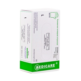 ПЕРЧАТКИ СМОТРОВЫЕ НЕСТЕРИЛЬНЫЕ «MEDICARE» р. S, хлорированные нитриловые, без пудры, текстур. №100