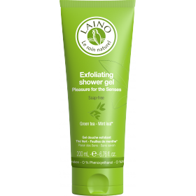 ЛЕНО Гель для душа-эксфолиант Зеленый чай и листья мяты 200 мл